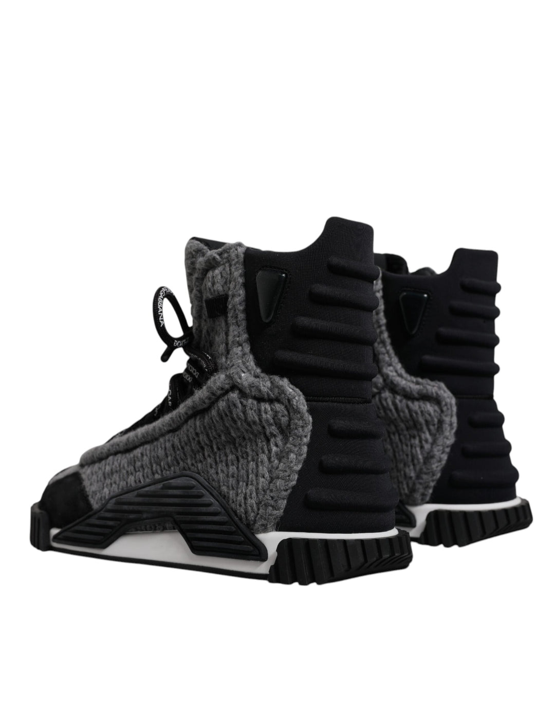 Dolce &amp; Gabbana Gray Black NS1 High Top Boots Sneakers Shoes