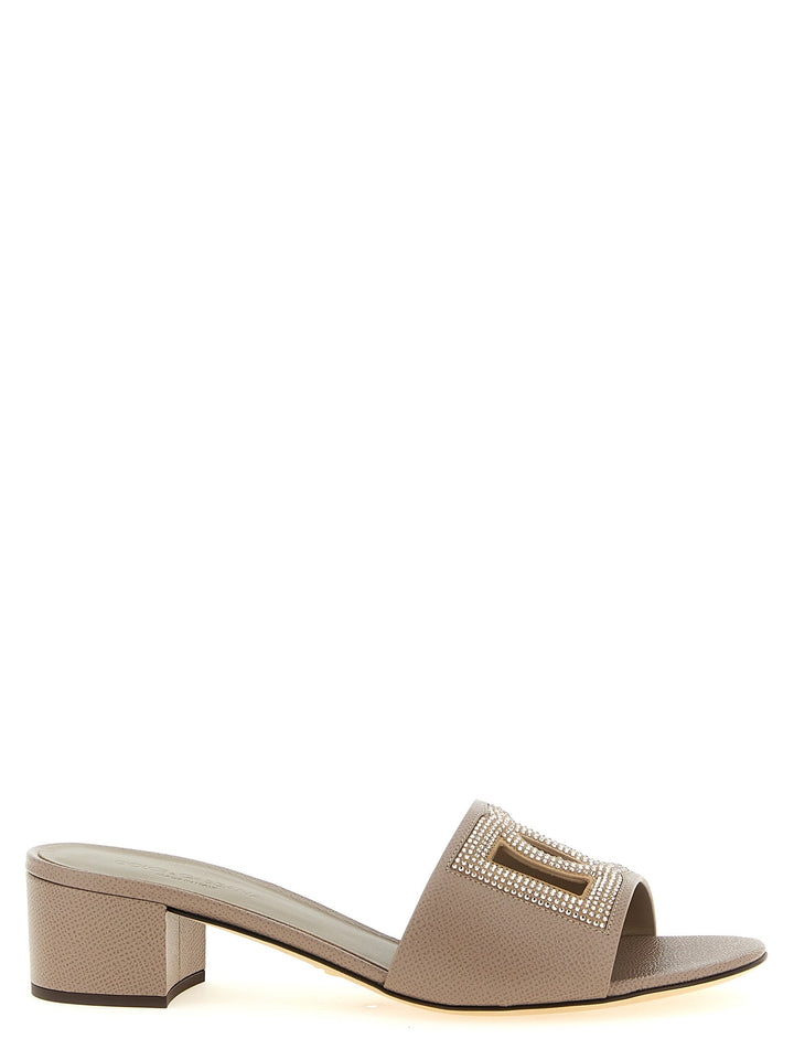 Women’s Dolce &amp; Gabbana Gray Calfskin Mules