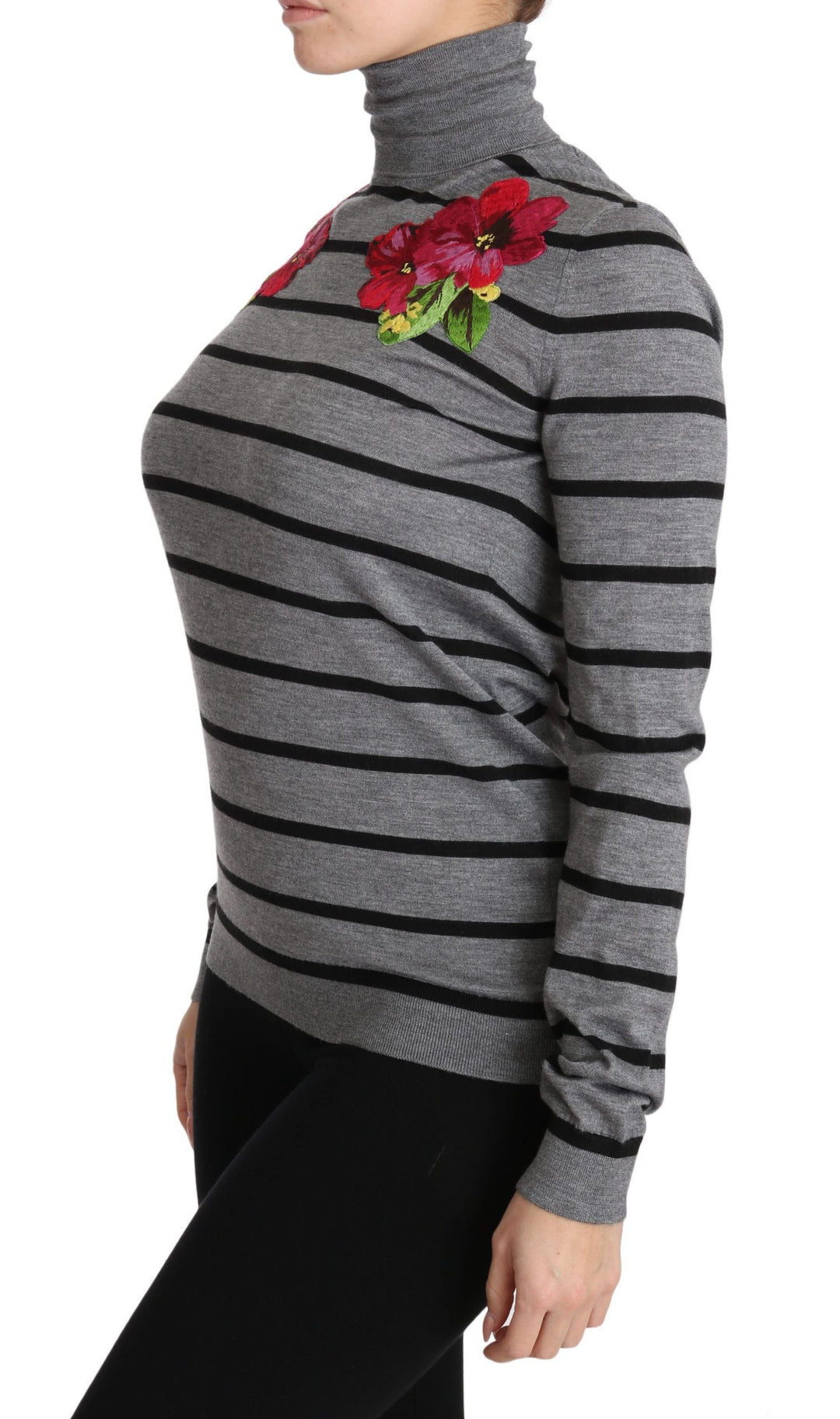 Women’s Dolce &amp; Gabbana Gray Cashmere Silk Turtleneck Sweater