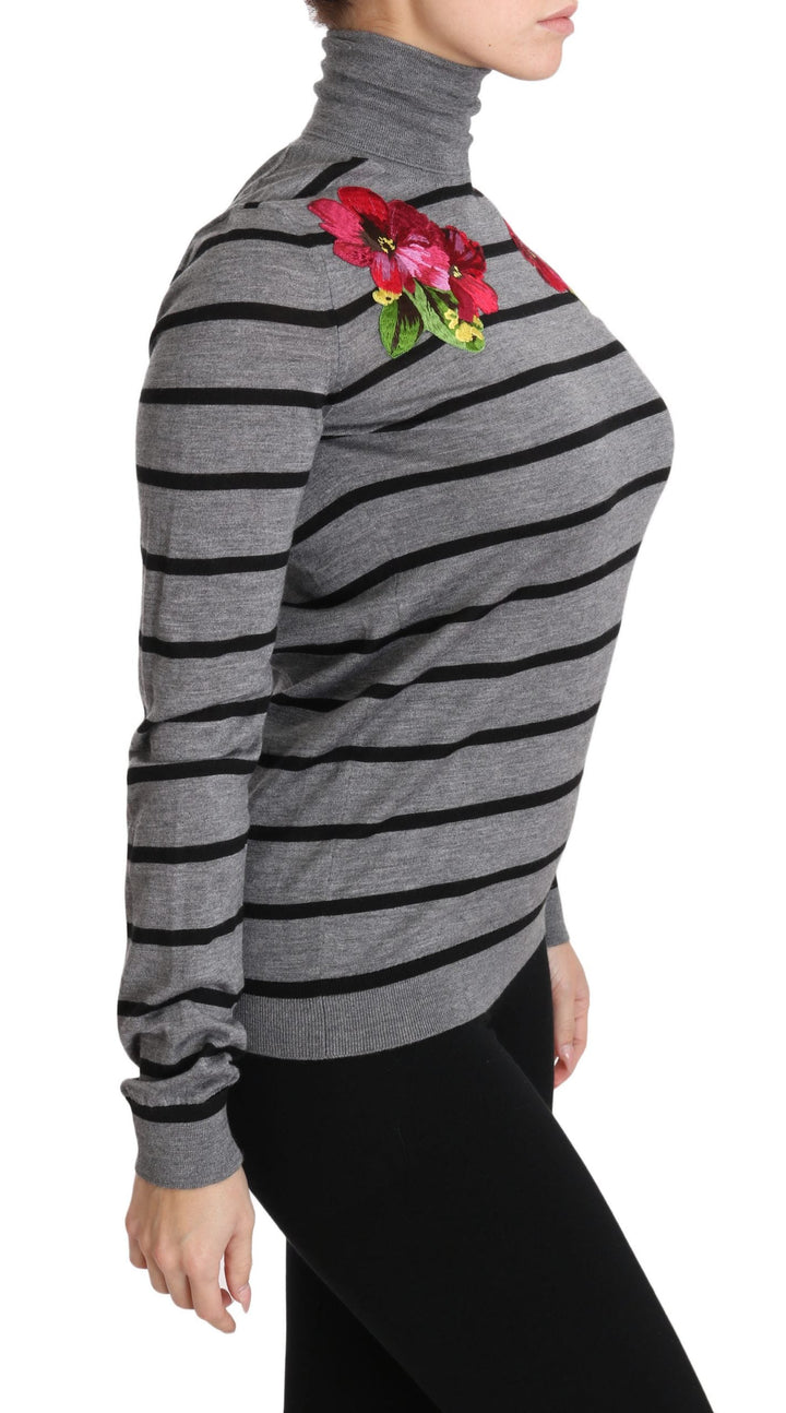 Women’s Dolce &amp; Gabbana Gray Cashmere Silk Turtleneck Sweater