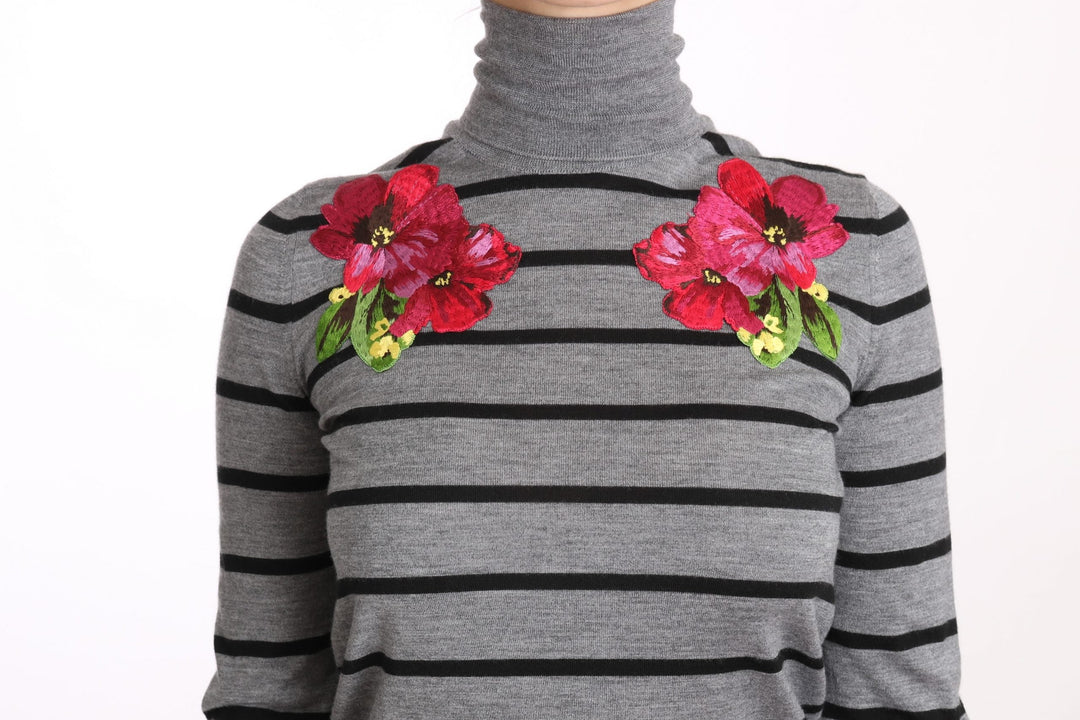 Women’s Dolce &amp; Gabbana Gray Cashmere Silk Turtleneck Sweater