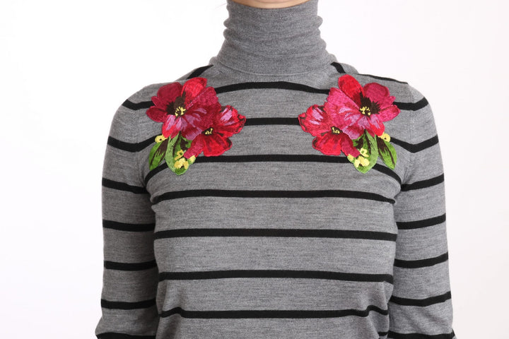 Women’s Dolce &amp; Gabbana Gray Cashmere Silk Turtleneck Sweater