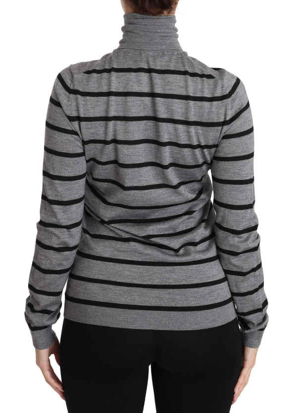 Women’s Dolce & Gabbana Gray Cashmere Silk Turtleneck Sweater
