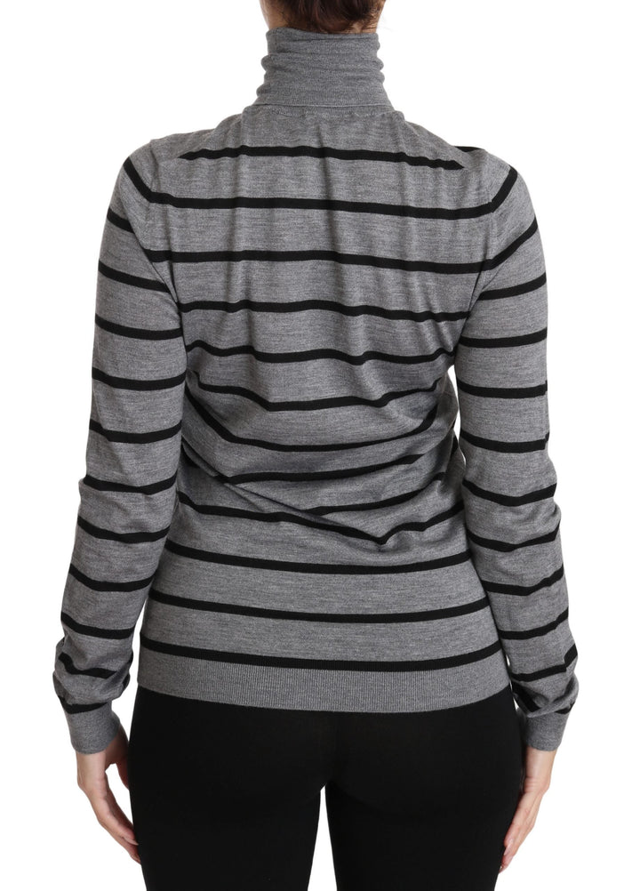Women’s Dolce &amp; Gabbana Gray Cashmere Silk Turtleneck Sweater