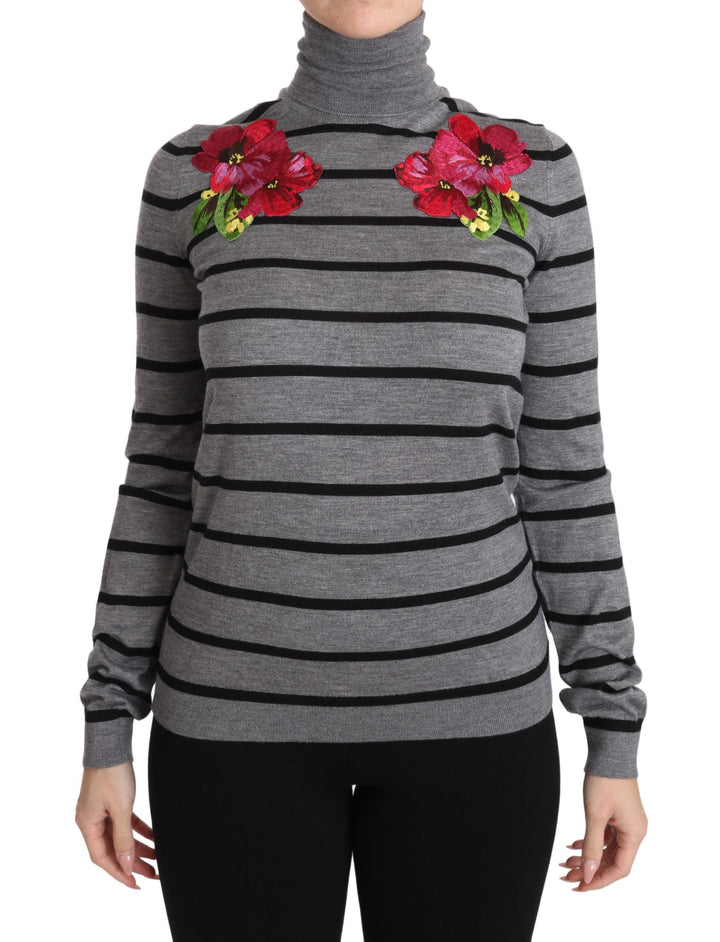 Women’s Dolce &amp; Gabbana Gray Cashmere Silk Turtleneck Sweater