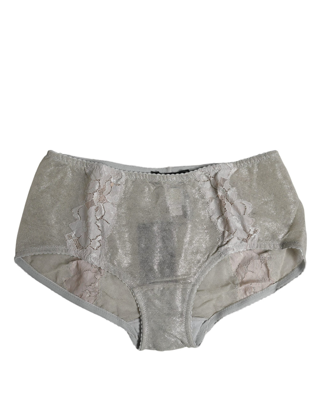 Women’s Dolce &amp; Gabbana Gray Cotton Floral Lace High Waist Panty Underwear