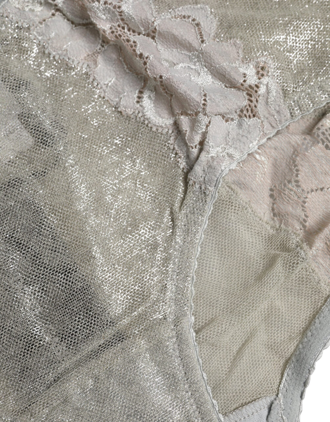 Women’s Dolce &amp; Gabbana Gray Cotton Floral Lace High Waist Panty Underwear