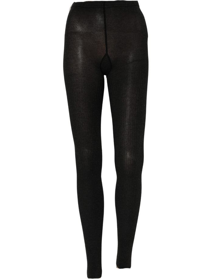 Women’s Dolce &amp; Gabbana Gray Cotton Tights Stocking Pantyhose Socks