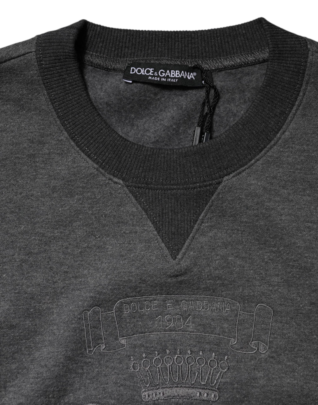 Women’s Dolce &amp; Gabbana Gray Dg Logo Embroidered Pullover Sweater