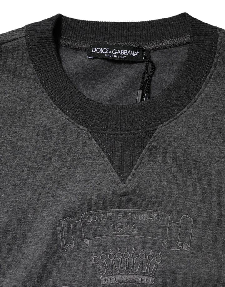 Women’s Dolce &amp; Gabbana Gray Dg Logo Embroidered Pullover Sweater