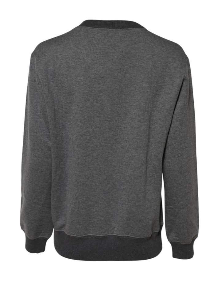 Women’s Dolce &amp; Gabbana Gray Dg Logo Embroidered Pullover Sweater