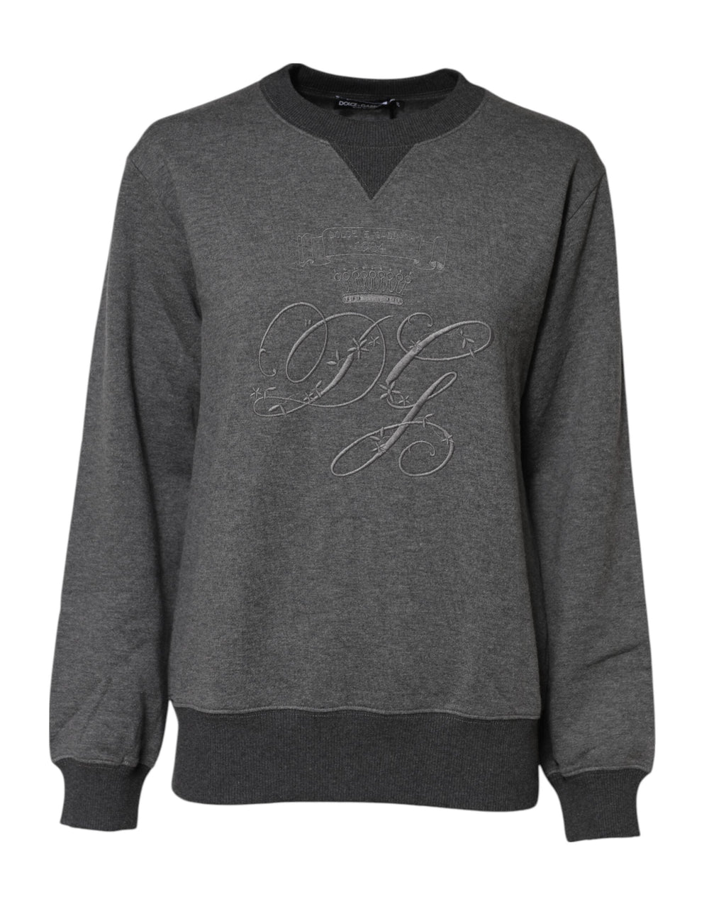 Women’s Dolce & Gabbana Gray Dg Logo Embroidered Pullover Sweater