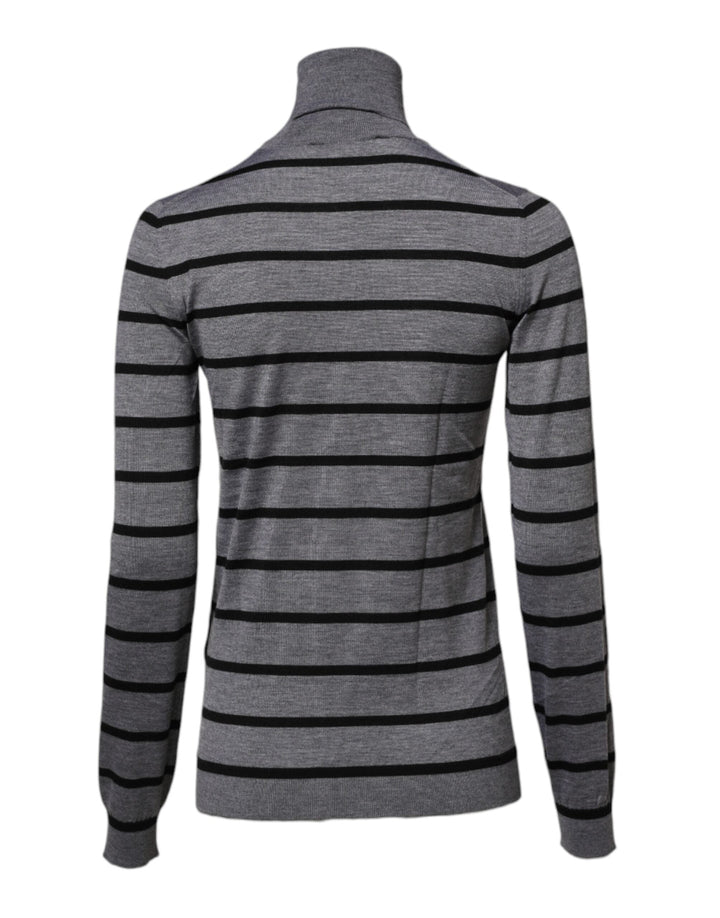Women’s Dolce &amp; Gabbana Gray Floral Embroidery Pullover Sweater