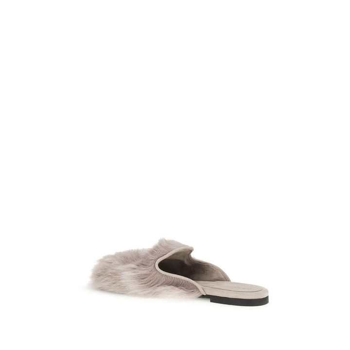 Women’s Dolce &amp; Gabbana Gray Lamb Ovis Aries Mules