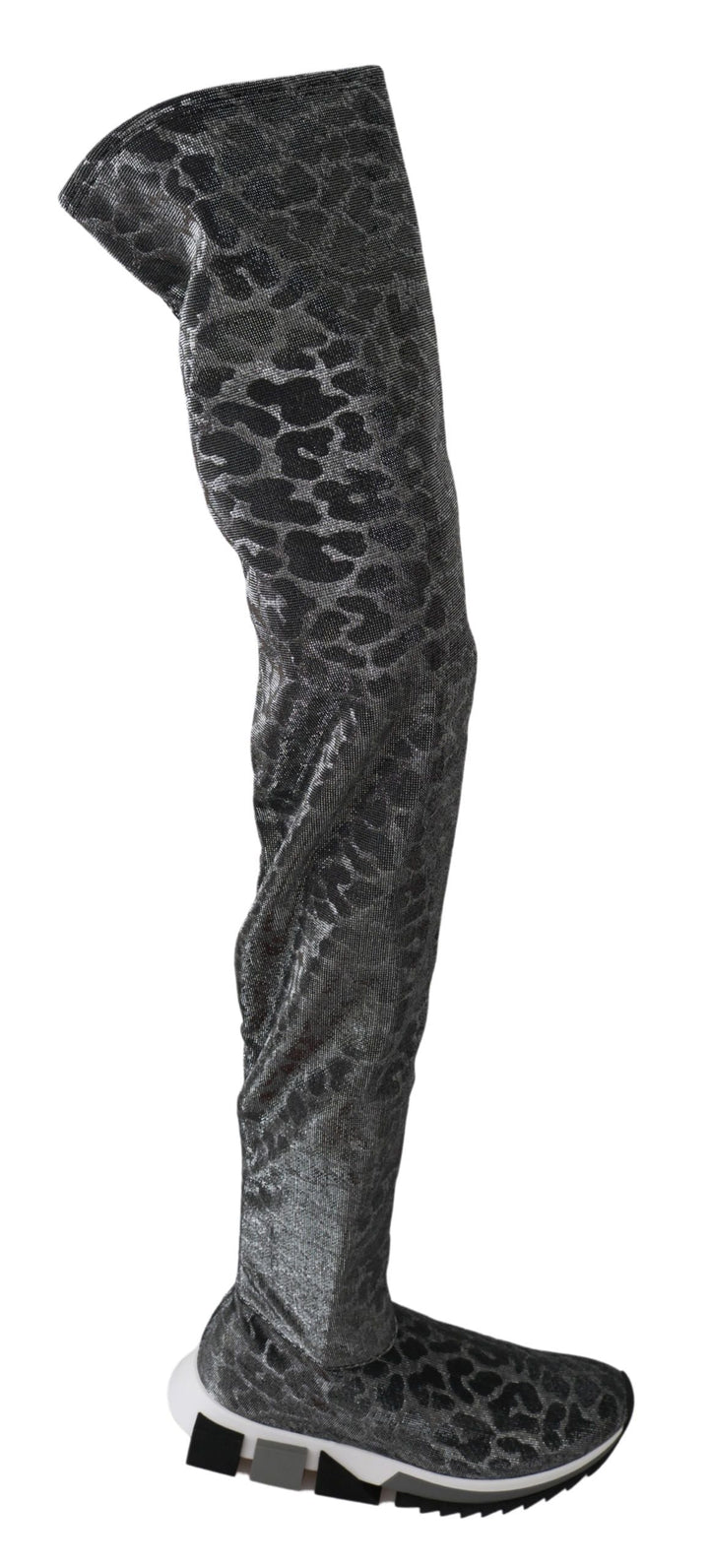 Women’s Dolce &amp; Gabbana Gray Leopard High Top Sneakers Booties Shoes