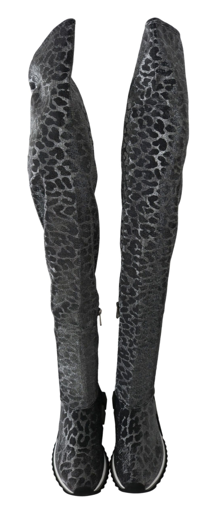 Women’s Dolce &amp; Gabbana Gray Leopard High Top Sneakers Booties Shoes