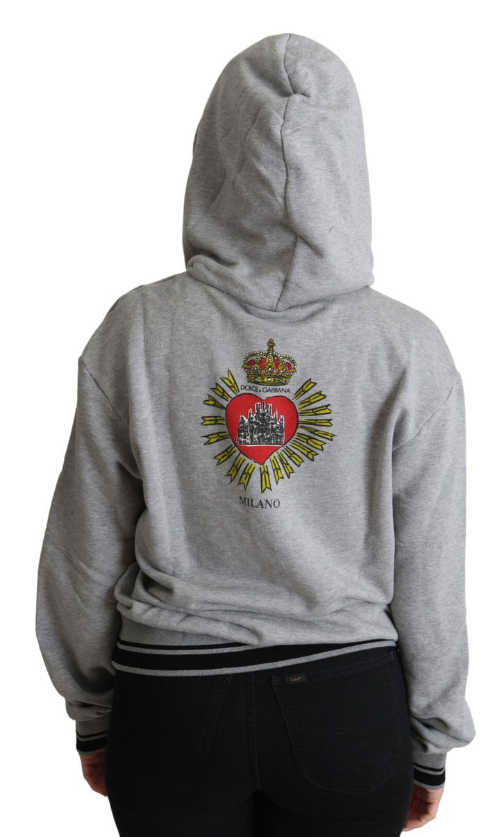 Women’s Dolce &amp; Gabbana Gray Printed Hooded Exclusive Logo Sweater