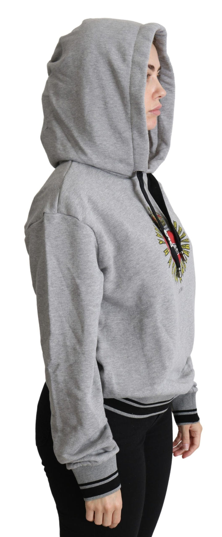 Women’s Dolce &amp; Gabbana Gray Printed Hooded Exclusive Logo Sweater
