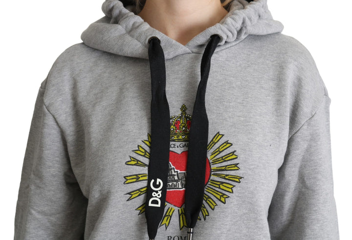 Women’s Dolce &amp; Gabbana Gray Printed Hooded Exclusive Logo Sweater