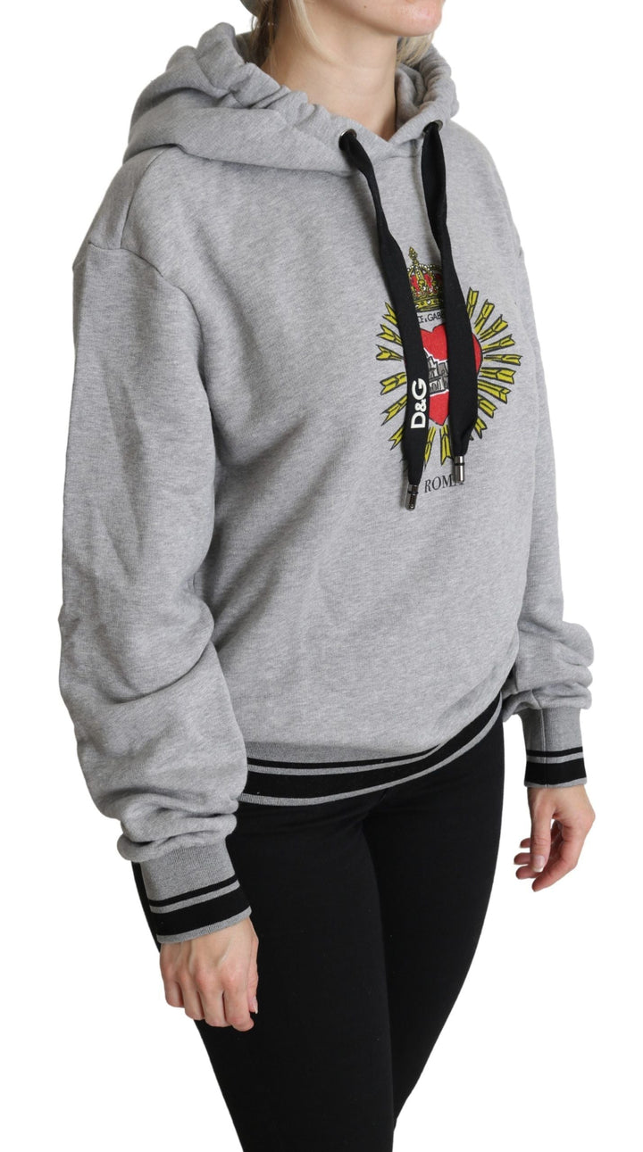 Women’s Dolce &amp; Gabbana Gray Printed Hooded Exclusive Logo Sweater