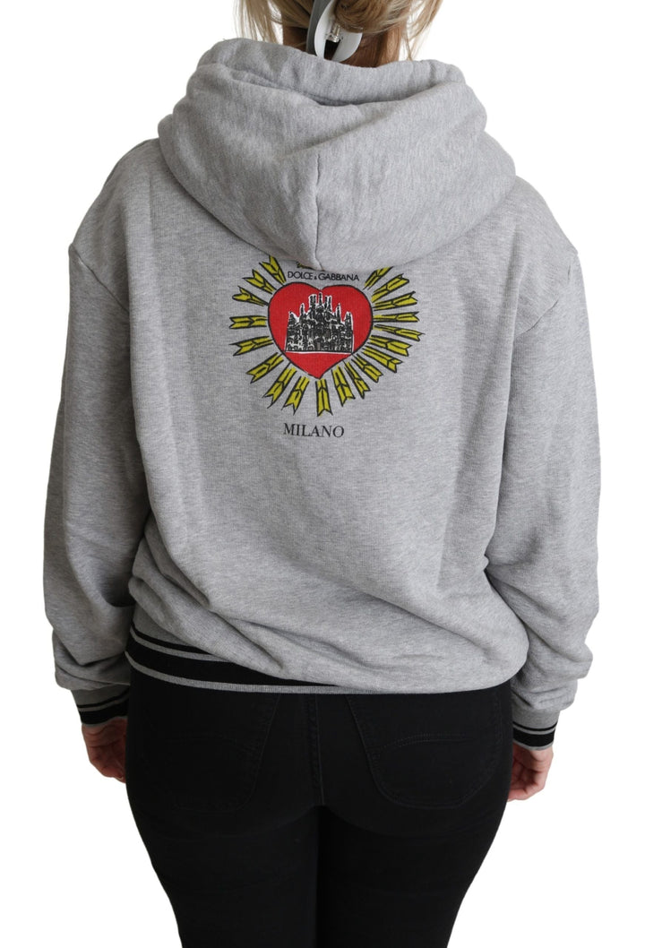 Women’s Dolce &amp; Gabbana Gray Printed Hooded Exclusive Logo Sweater