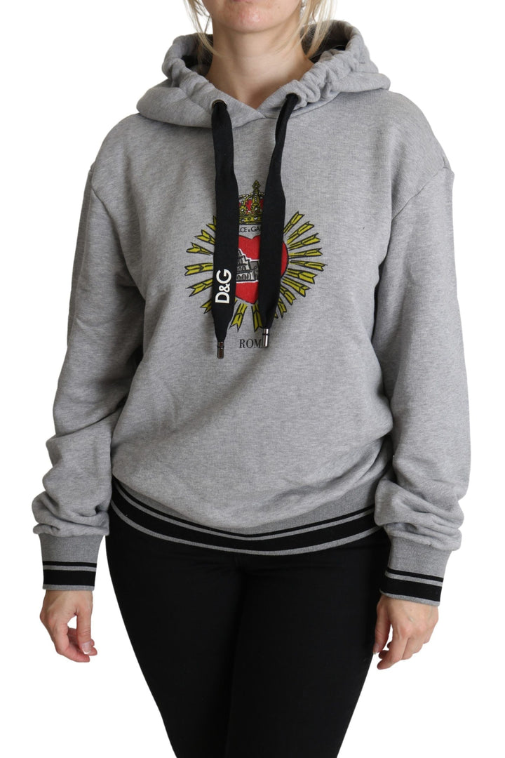 Women’s Dolce &amp; Gabbana Gray Printed Hooded Exclusive Logo Sweater