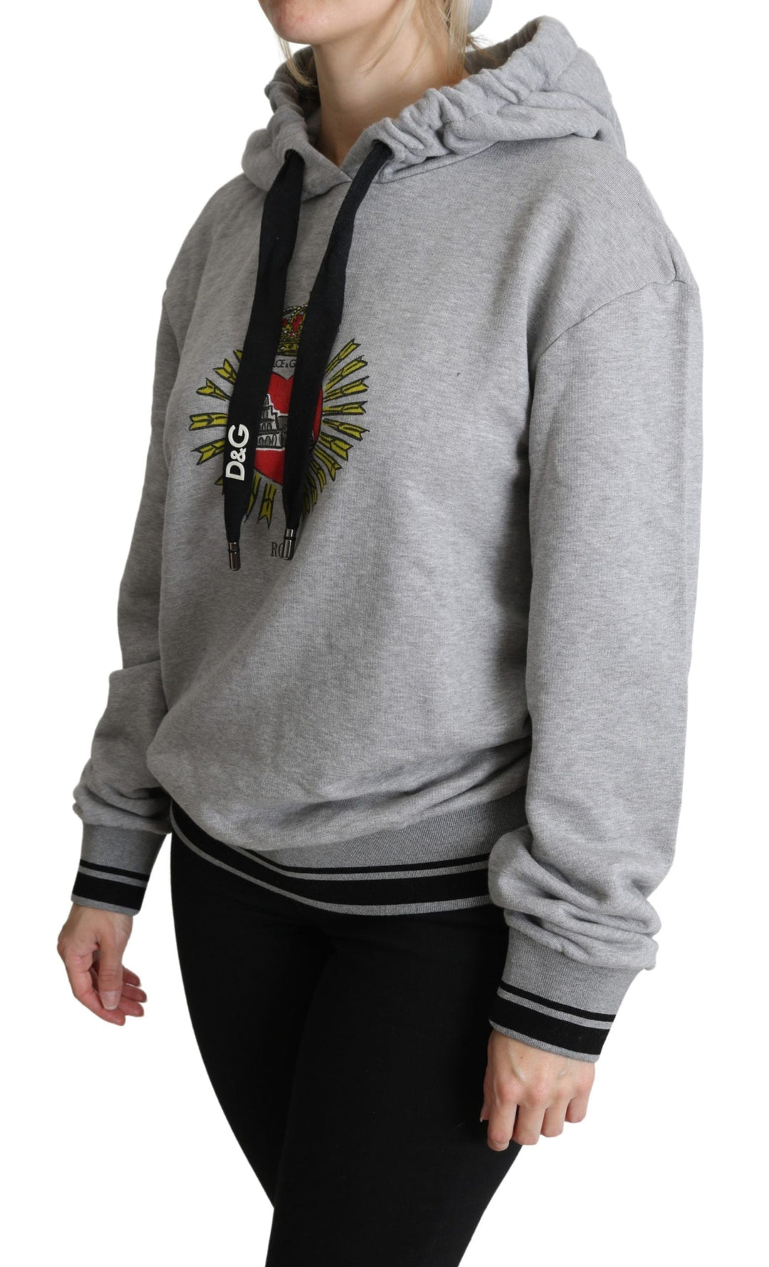 Women’s Dolce &amp; Gabbana Gray Printed Hooded Exclusive Logo Sweater