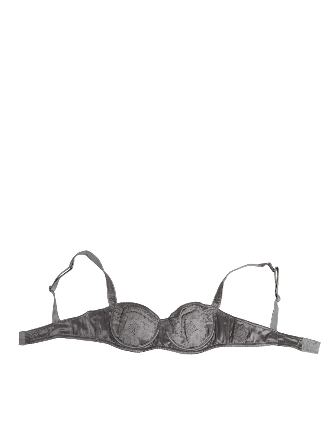 Women’s Dolce &amp; Gabbana Gray Silk Underwired Balconette Bra Underwear
