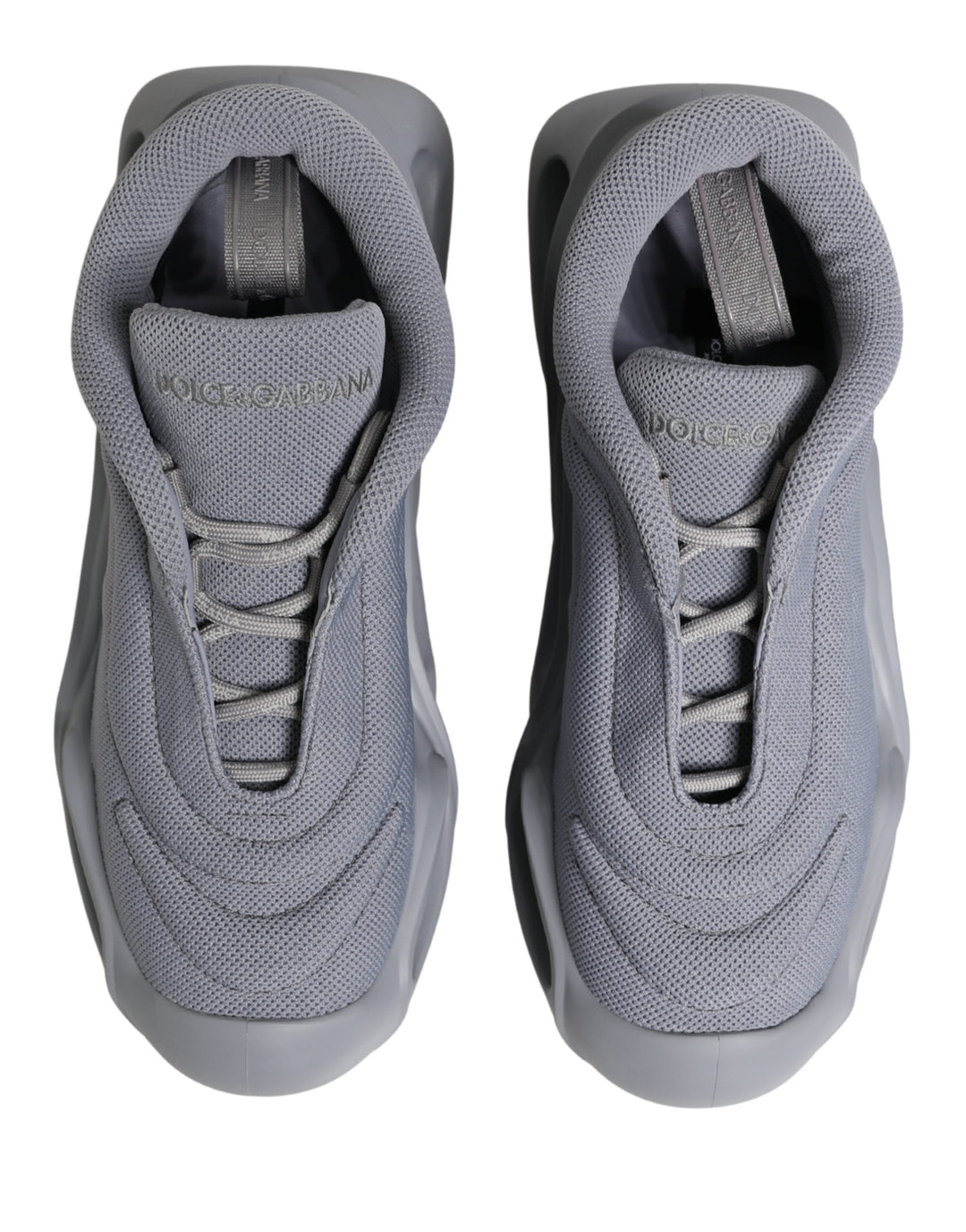 Dolce &amp; Gabbana Gray Slip On Wave Low Top Sneakers