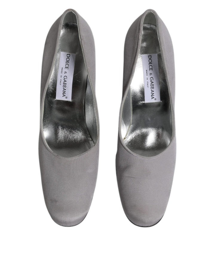 Women’s Dolce &amp; Gabbana Gray Suede Leather High Heel Pumps Shoes
