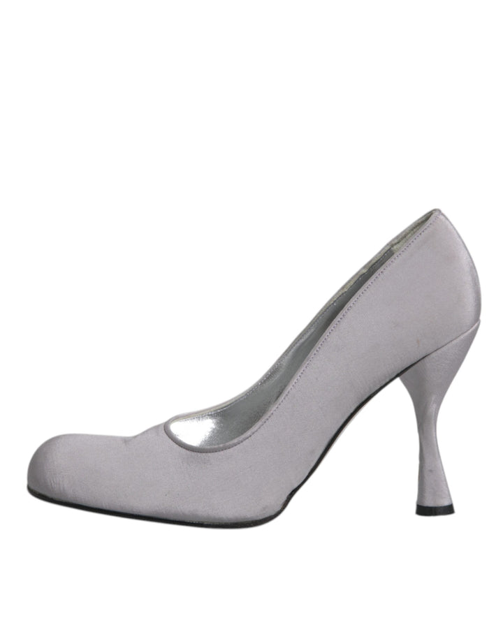 Women’s Dolce &amp; Gabbana Gray Suede Leather High Heel Pumps Shoes