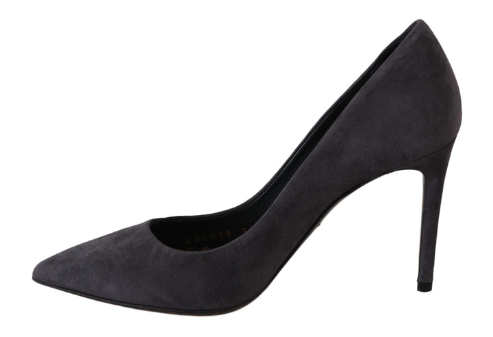 Women’s Dolce &amp; Gabbana Gray Suede Leather Stiletto Shoes Heels