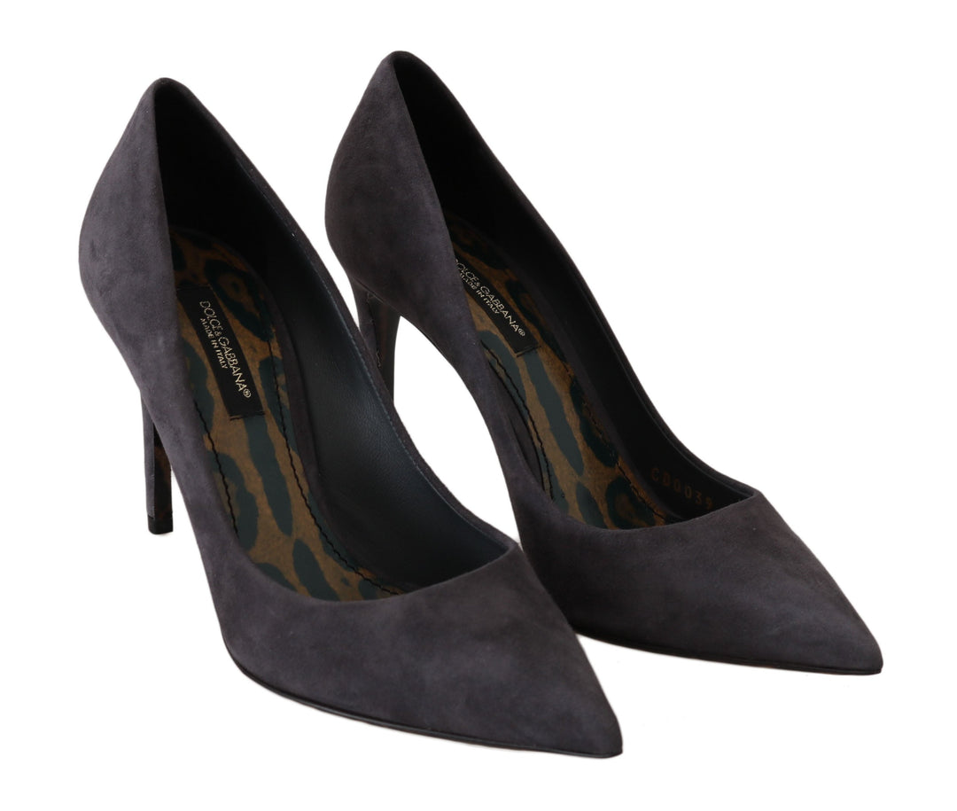 Women’s Dolce &amp; Gabbana Gray Suede Leather Stiletto Shoes Heels