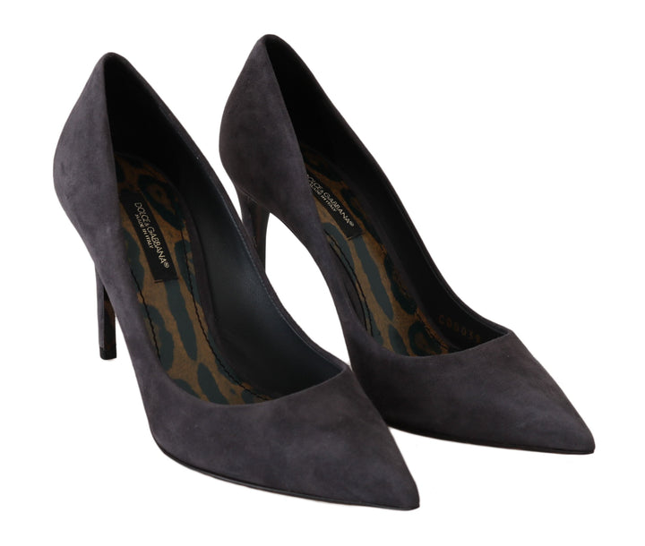 Women’s Dolce &amp; Gabbana Gray Suede Leather Stiletto Shoes Heels