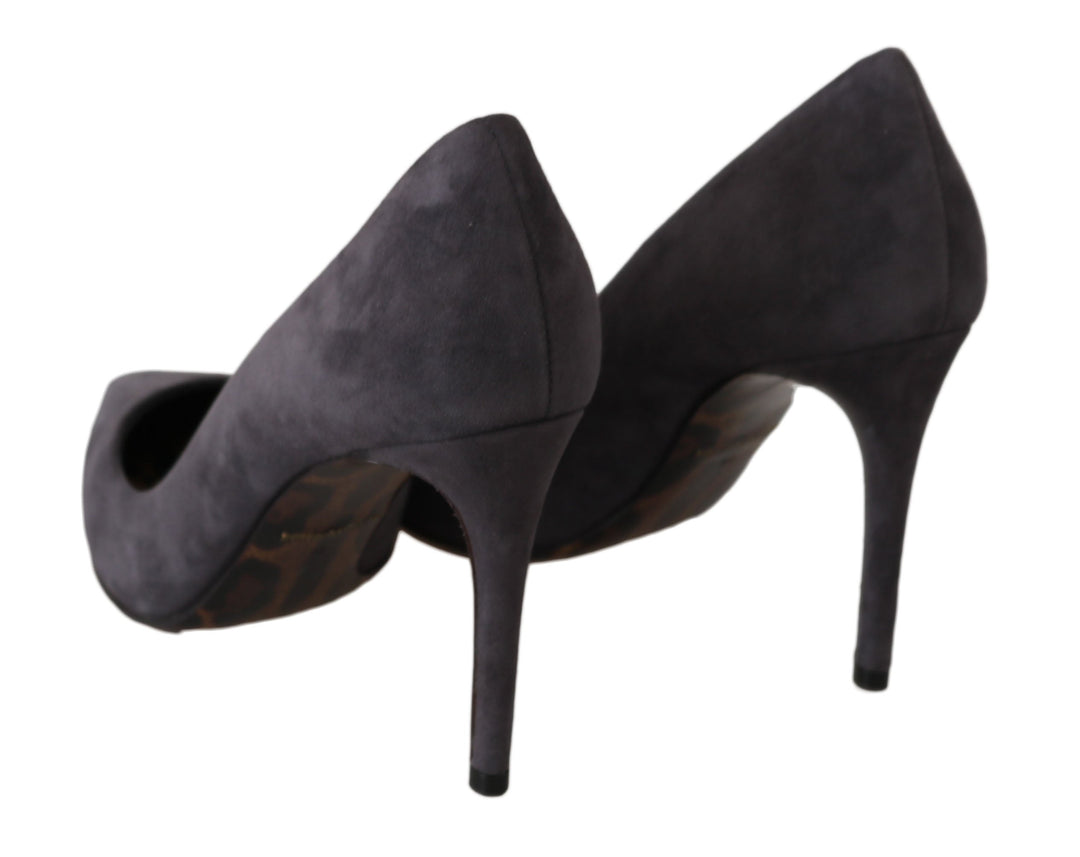 Women’s Dolce &amp; Gabbana Gray Suede Leather Stiletto Shoes Heels