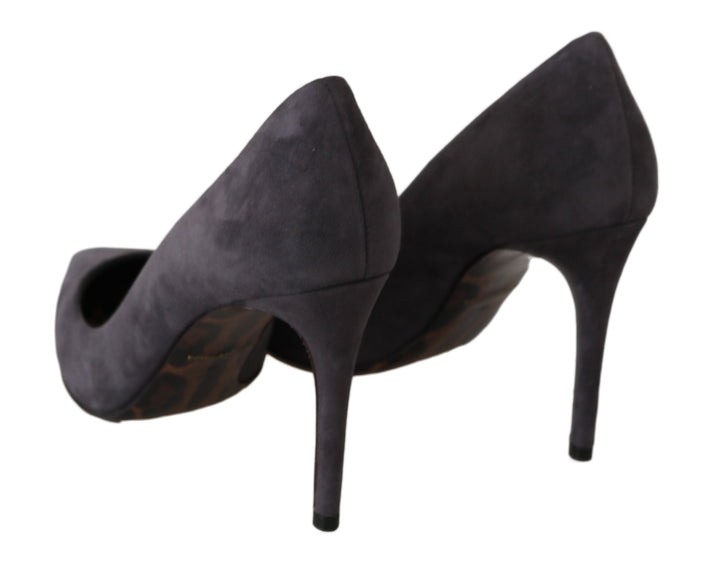 Women’s Dolce &amp; Gabbana Gray Suede Leather Stiletto Shoes Heels