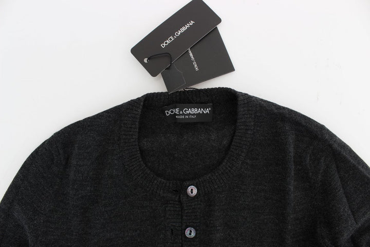 Women’s Dolce &amp; Gabbana Gray Wool Button Cardigan Sweater