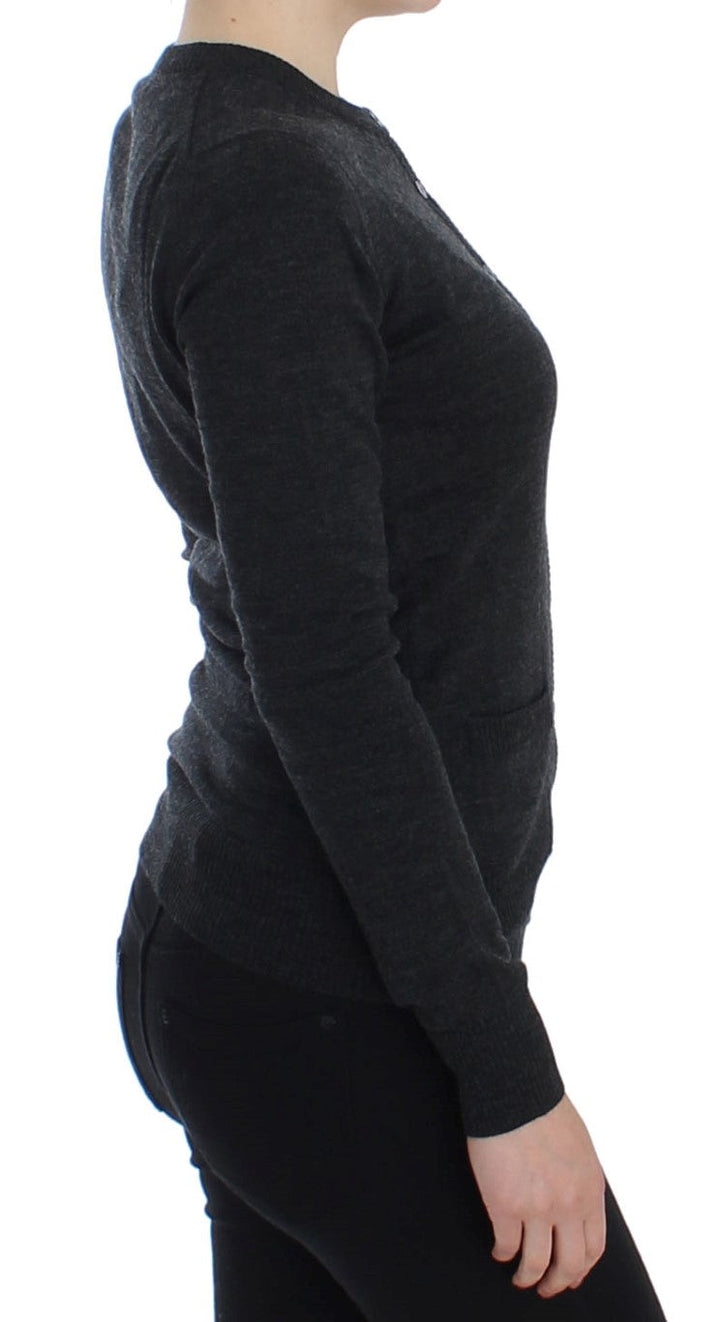 Women’s Dolce &amp; Gabbana Gray Wool Button Cardigan Sweater