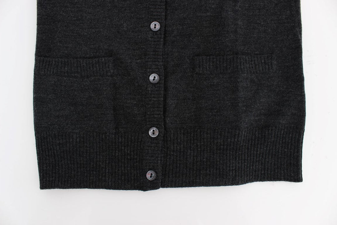 Women’s Dolce &amp; Gabbana Gray Wool Button Cardigan Sweater