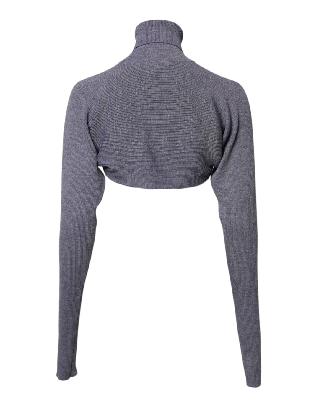 Women’s Dolce &amp; Gabbana Gray Wool Knit Turtleneck Cropped Top Sweater