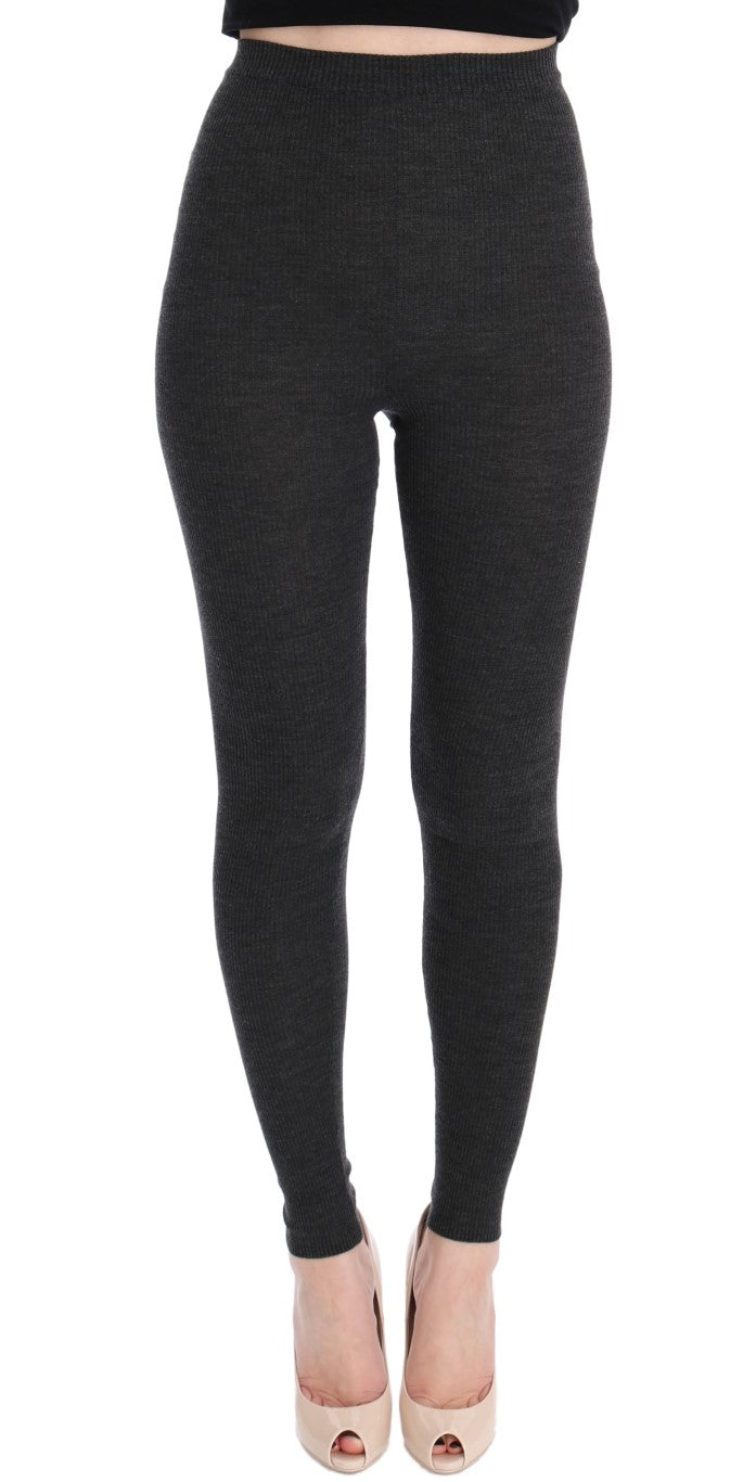 Dolce &amp; Gabbana Gray Wool Stretch Tights