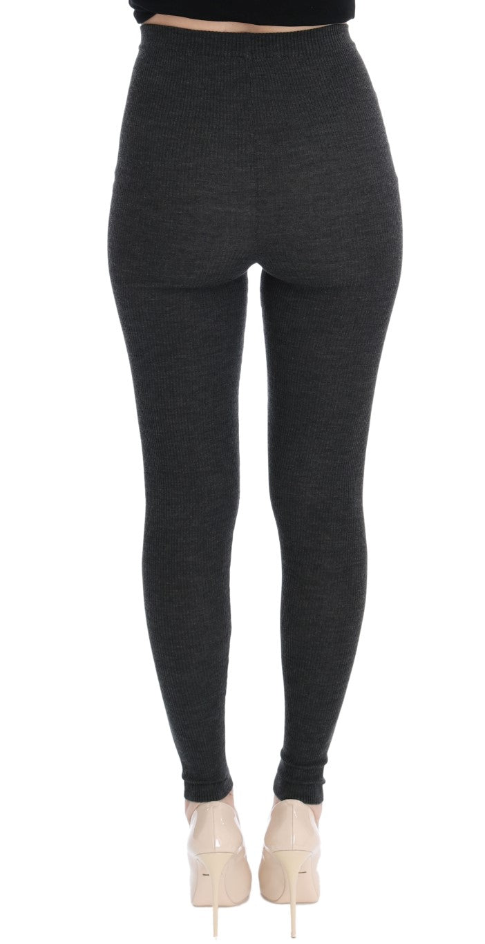 Dolce &amp; Gabbana Gray Wool Stretch Tights