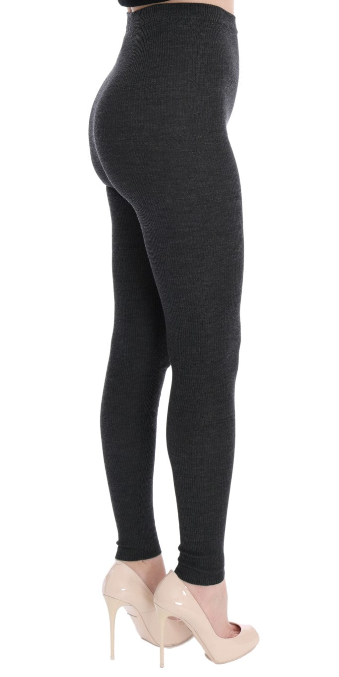 Dolce &amp; Gabbana Gray Wool Stretch Tights