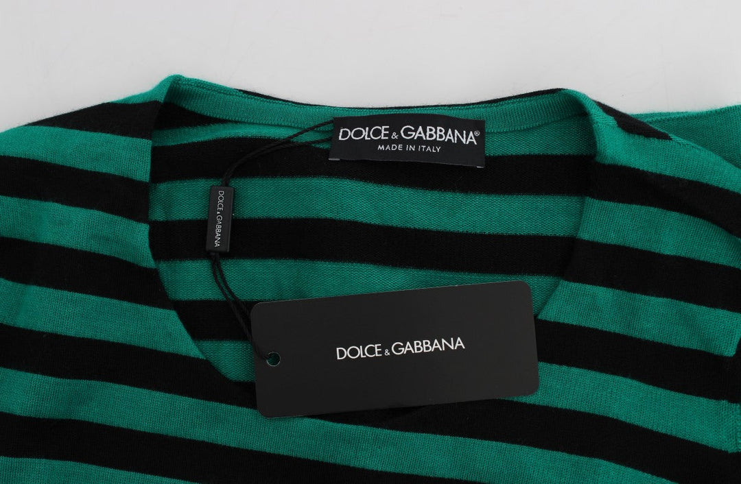 Women’s Dolce &amp; Gabbana Green Black Silk Cashmere Sweater