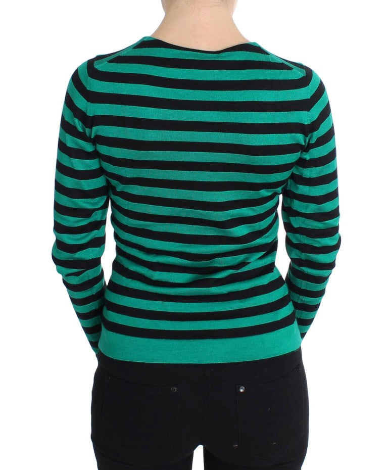 Women’s Dolce &amp; Gabbana Green Black Silk Cashmere Sweater
