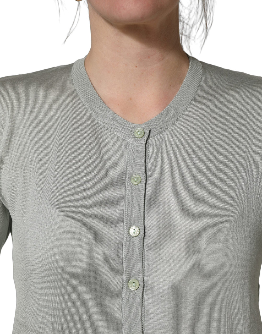 Women’s Dolce & Gabbana Green Buttondown Longsleeve Cardigan Sweater