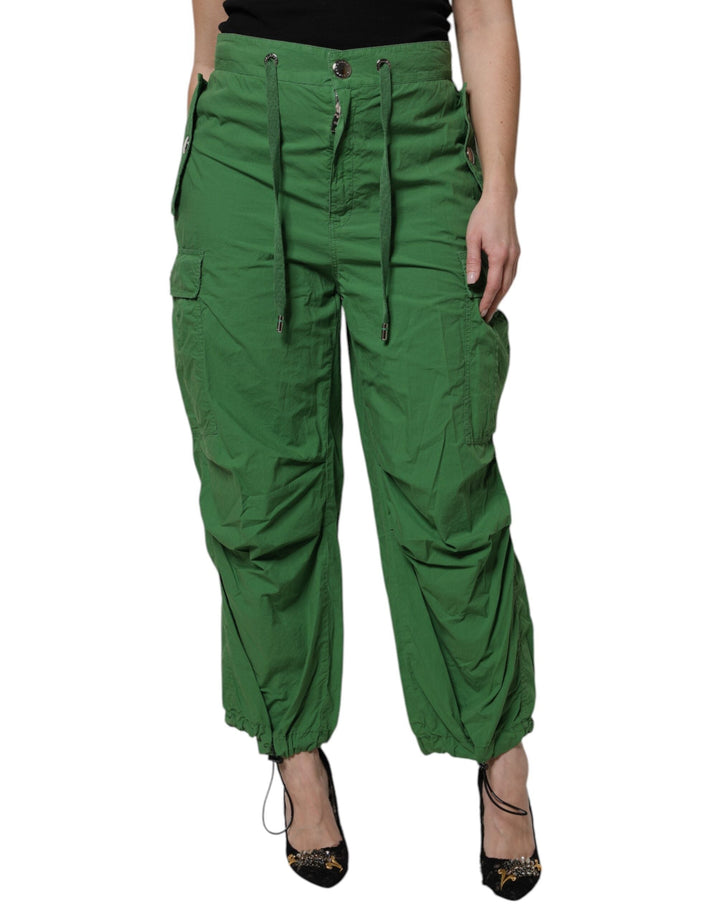 Women’s Dolce &amp; Gabbana Green Cotton High Waist Cargo Pants