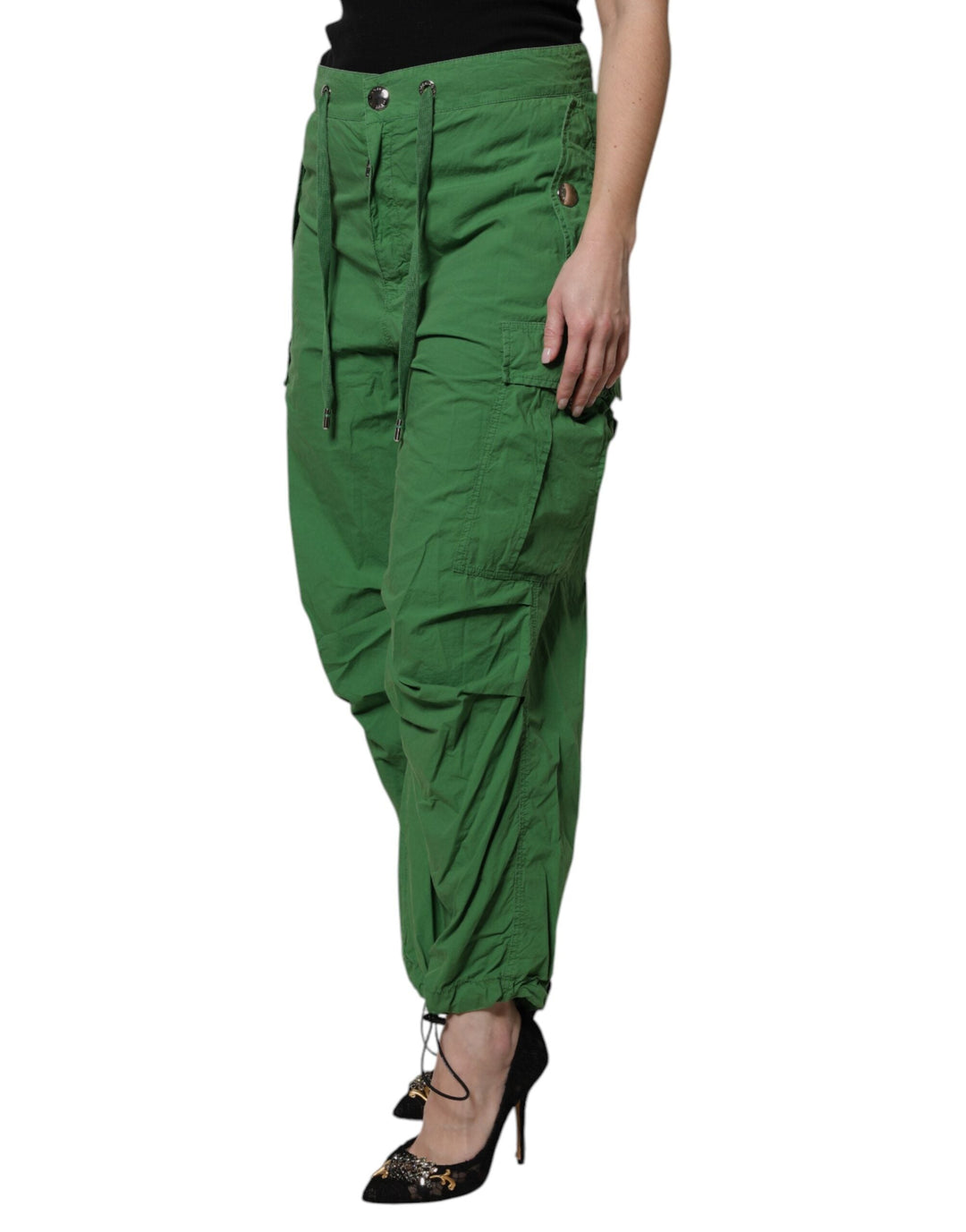 Women’s Dolce &amp; Gabbana Green Cotton High Waist Cargo Pants