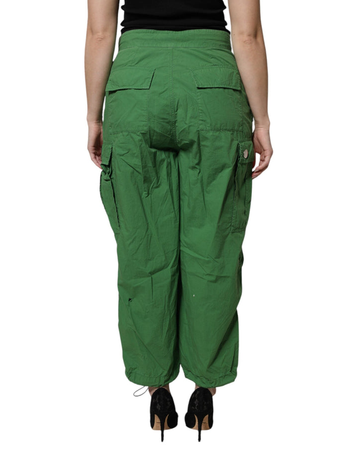 Women’s Dolce &amp; Gabbana Green Cotton High Waist Cargo Pants