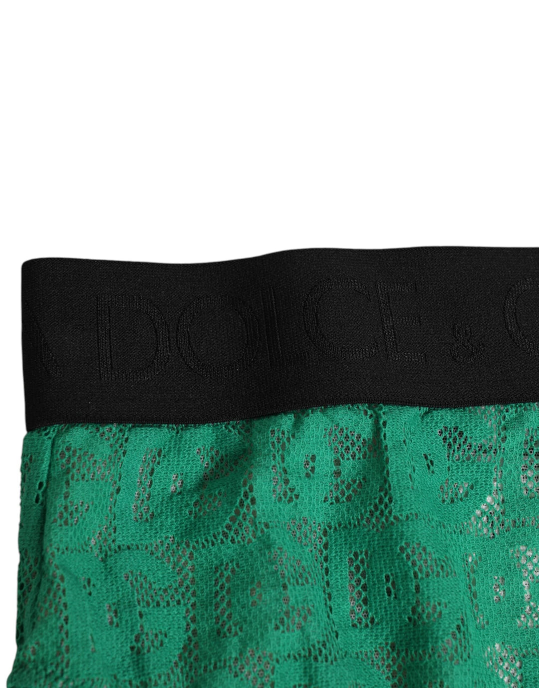 Women’s Dolce &amp; Gabbana Green Dg Logo Lace High Brief Panty Underwear